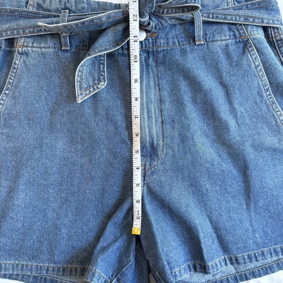 OVERLOVER Denim Tie Waist Jean Shorts M - Picture 12 of 13